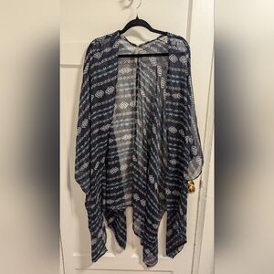 Patterned Blue Kimono/Cardigan/Shall